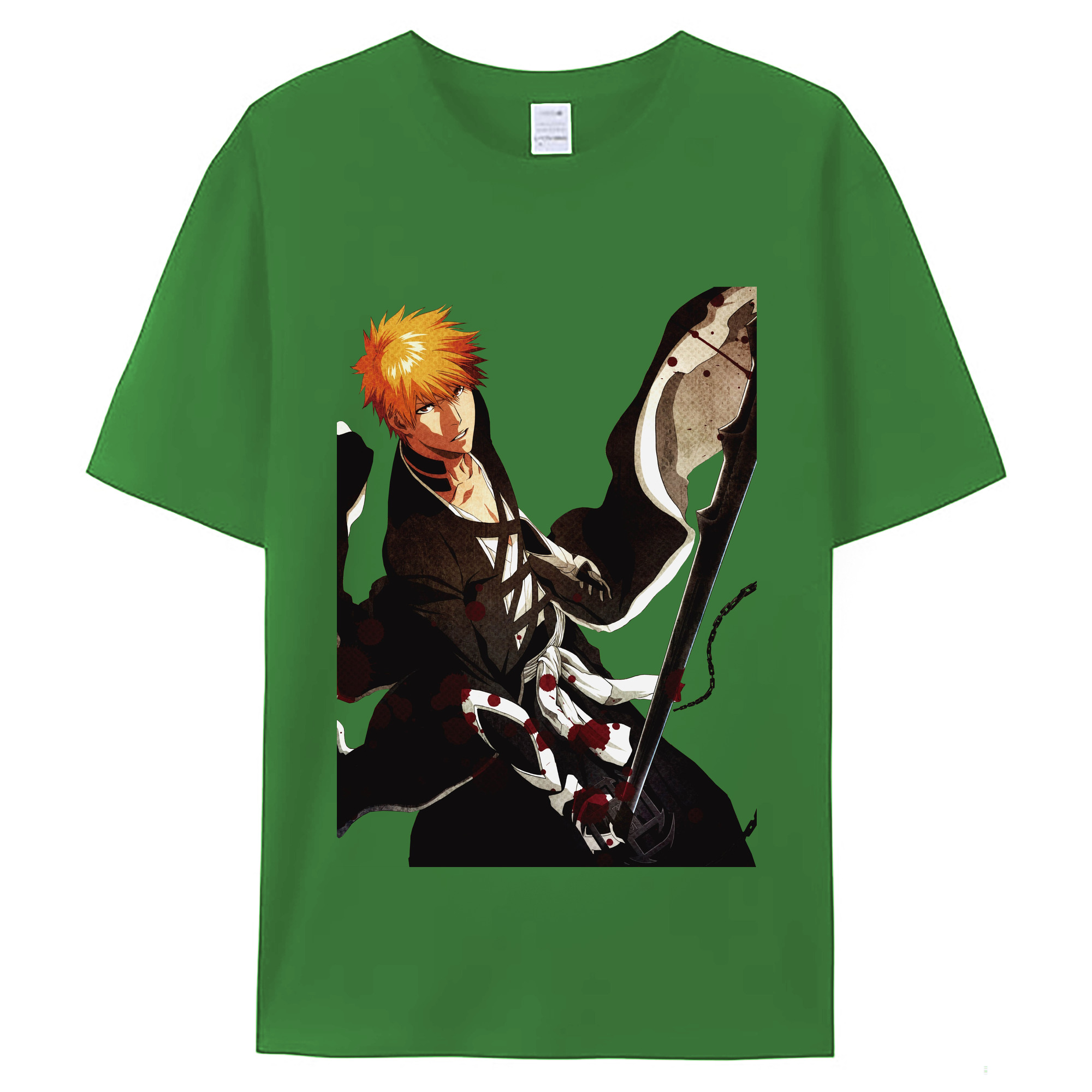（画像用） ブリーチ 黒崎一護（くろさき いちご）BLEACH Kurosaki Ichigo レディースカジュアルプリントTシャツ（綿100％）